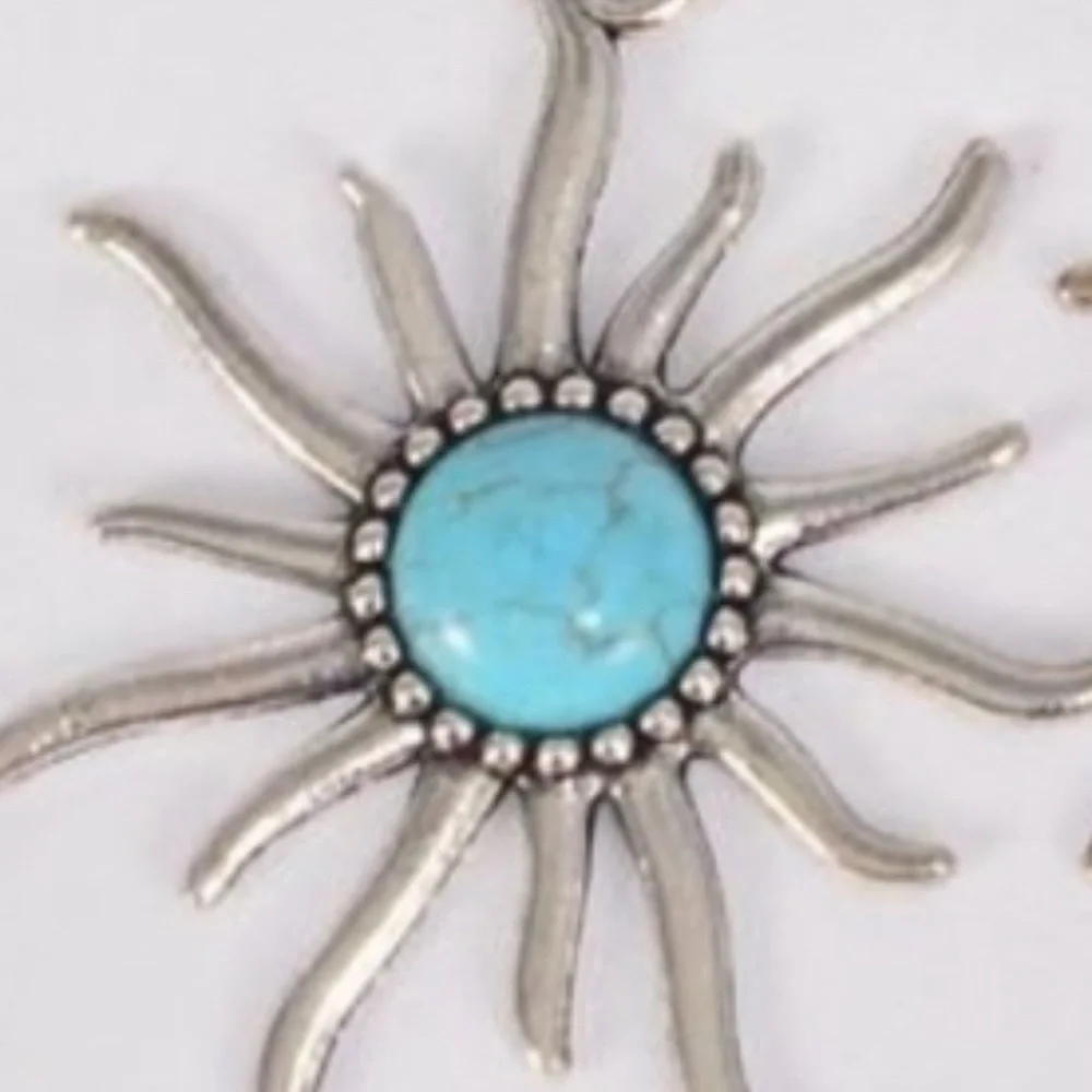 Antique-like Sun, Semiprecious Stone, NWT.